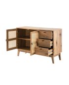 Anrichte Alia mit 2 Türen und 3 Schubladen mit Rattanfronten, L.120 cm
