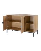Anrichte Tara, 2 Türen, 2 offene Nischen, gerillte Holzoptik, L.110 cm