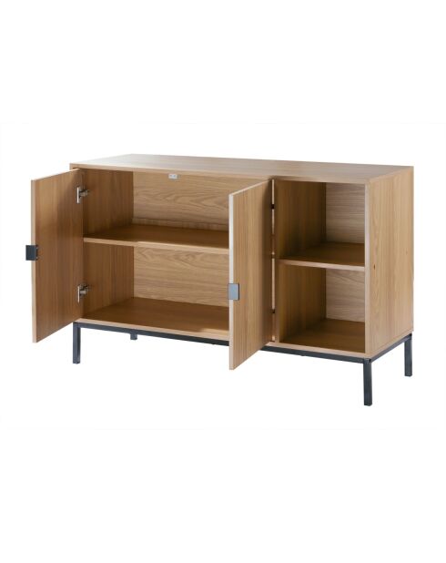 Anrichte Tara, 2 Türen, 2 offene Nischen, gerillte Holzoptik, L.110 cm