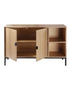 Anrichte Tara, 2 Türen, 2 offene Nischen, gerillte Holzoptik, L.110 cm