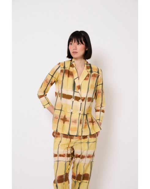 Gelbe Icon Batikjacke aus Baumwolle