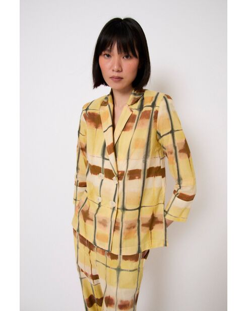 Gelbe Icon Batikjacke aus Baumwolle