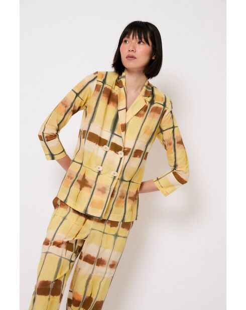 Gelbe Icon Batikjacke aus Baumwolle