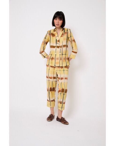 Gelbe Icon Batikjacke aus Baumwolle