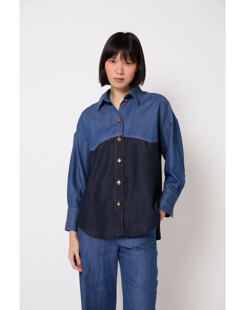 Surchemise Tejas Tencel bleu