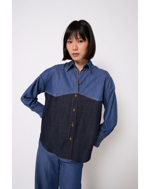 Surchemise Tejas Tencel bleu