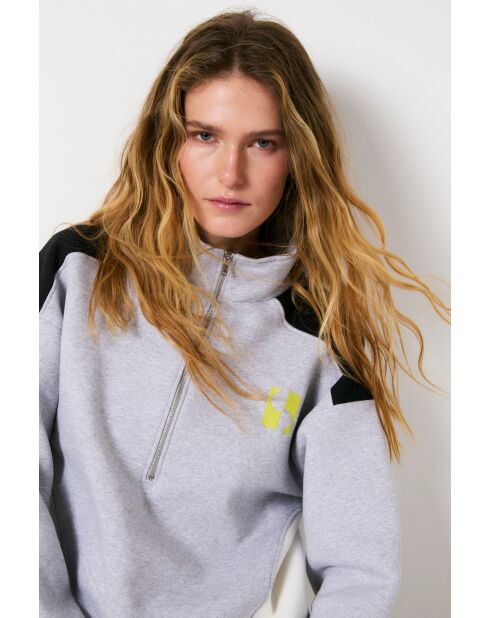Felpa Sporty Felpa grigia in cotone