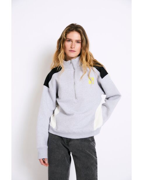 Felpa Sporty Felpa grigia in cotone