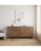 Sideboard Eden mit 4 laminierten Vordertüren mit Holzdekor - L.156 cm