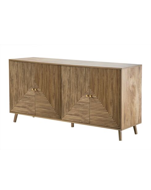 Sideboard Eden mit 4 laminierten Vordertüren mit Holzdekor - L.156 cm