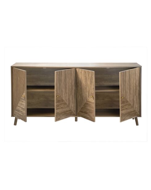 Sideboard Eden mit 4 laminierten Vordertüren mit Holzdekor - L.156 cm
