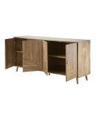 Sideboard Eden mit 4 laminierten Vordertüren mit Holzdekor - L.156 cm