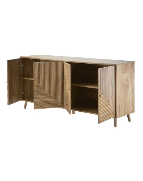 Sideboard Eden mit 4 laminierten Vordertüren mit Holzdekor - L.156 cm
