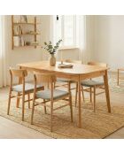 Table à manger Soline extensible en bois massif - L.120 à 160 cm