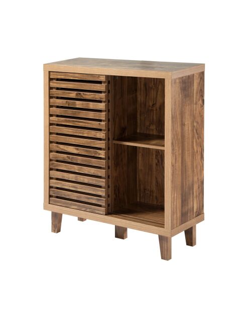 Anrichte Liam, 2 Schiebetüren mit durchbrochenen Lamellen, Holzdekor, L.80 cm