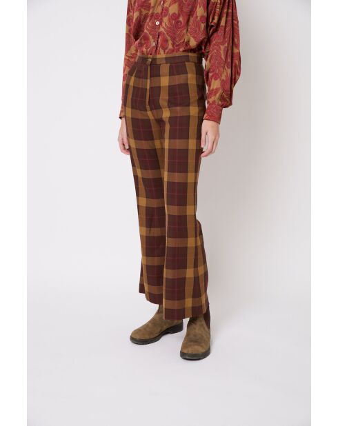Pantaloni marroni Ochenta Madras