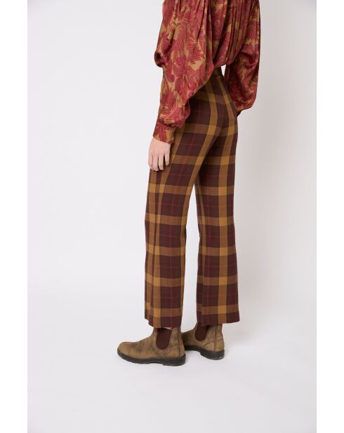 Pantaloni marroni Ochenta Madras