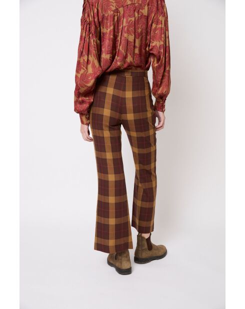Pantaloni marroni Ochenta Madras