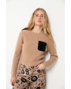 Beiger Wollpullover Militar Punto