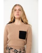 Beiger Wollpullover Militar Punto