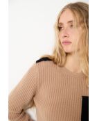Beiger Wollpullover Militar Punto
