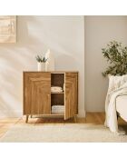 Buffet Eden 2 portes façades lamellées décor bois marron