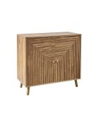 Buffet Eden 2 portes façades lamellées décor bois marron