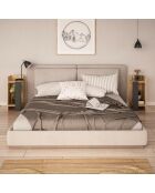 Lot de 2 tables de chevet Elos coloris bois clair et noir - H.60 cm