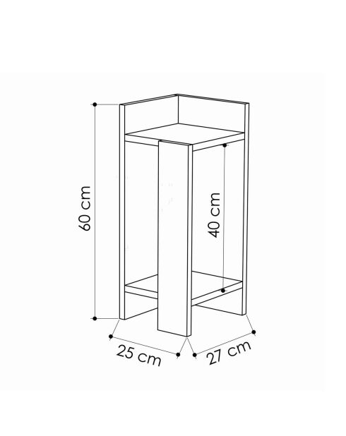 Lot de 2 tables de chevet Elos coloris bois clair et noir - H.60 cm