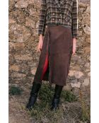 Brauner Lederrock Caceres Ante