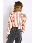 Camicia in cotone a contrasto Camel Raya