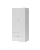Armadio Darion 2 ante e 2 cassetti bianco - H.180 cm
