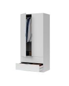 Armadio Darion 2 ante e 2 cassetti bianco - H.180 cm