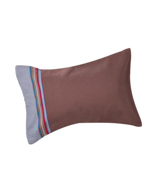 Coussin de plage gonflable en kikoy Watamu chocolat - 26x40 cm