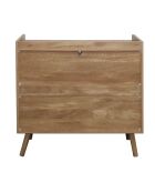 Cómoda Palmo de 3 cajones con frentes de ratán natural - L.80 cm