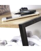 Scarpiera Lexie a 3 ripiani in legno chiaro e colori nero - L.63 cm