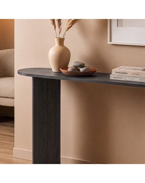 Console Sira avec deux pieds noire - L.150 cm