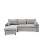 Canapé Louison convertible 3 places en tissu avec méridienne gris - L.219 cm