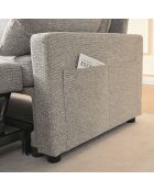 Canapé Louison convertible 3 places en tissu avec méridienne gris - L.219 cm