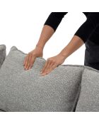Canapé Louison convertible 3 places en tissu avec méridienne gris - L.219 cm