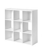 Estante de almacenamiento blanco de 9 compartimentos