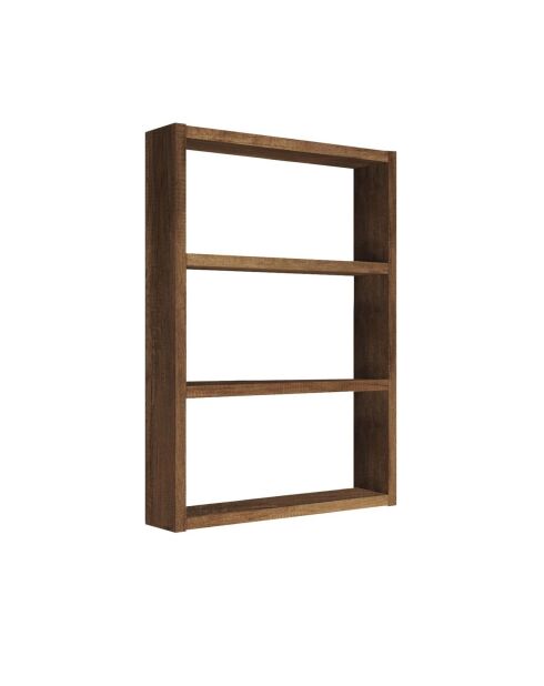 Emma Wandregal 3 Regale dunkles Holzdekor - H.60 cm