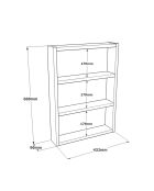 Emma Wandregal 3 Regale dunkles Holzdekor - H.60 cm
