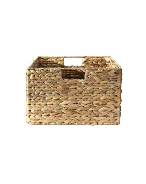 Panier en jacinthe d'eau armature métal - H.17 cm