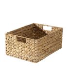 Panier en jacinthe d'eau armature métal - H.17 cm