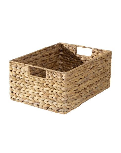 Panier en jacinthe d'eau armature métal - H.17 cm