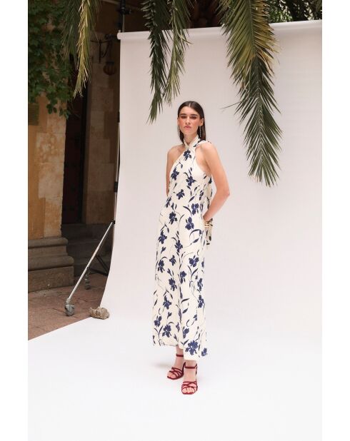 Marineblauwe jurk Halter Orquidea