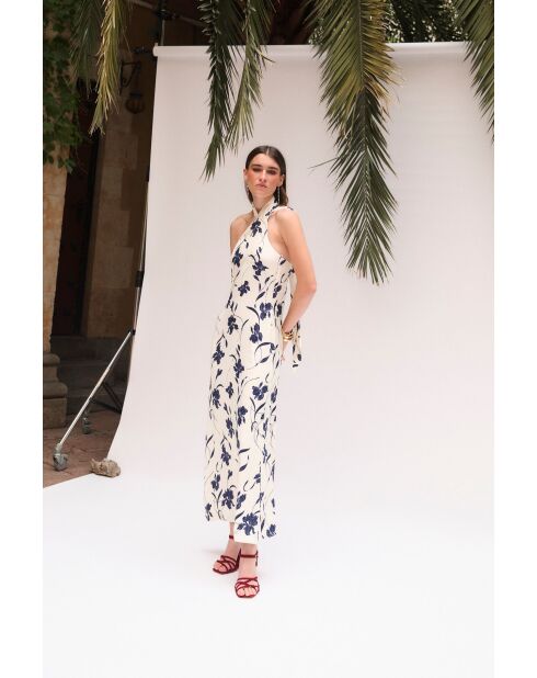 Marineblauwe jurk Halter Orquidea