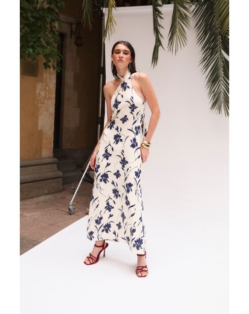 Marineblauwe jurk Halter Orquidea