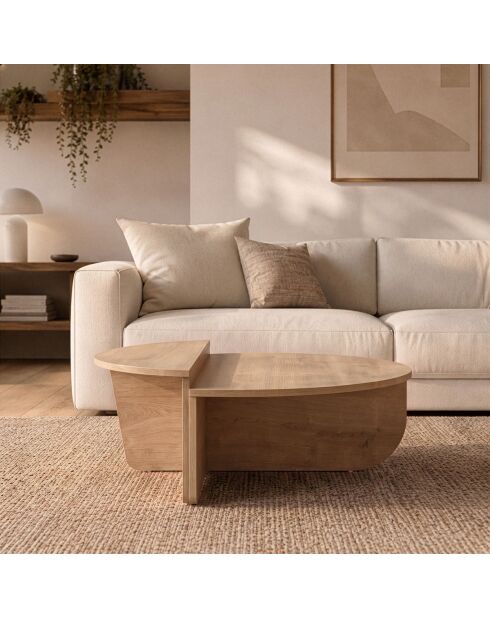 Lot de 2 tables basses Orion décor bois - L.90 cm
